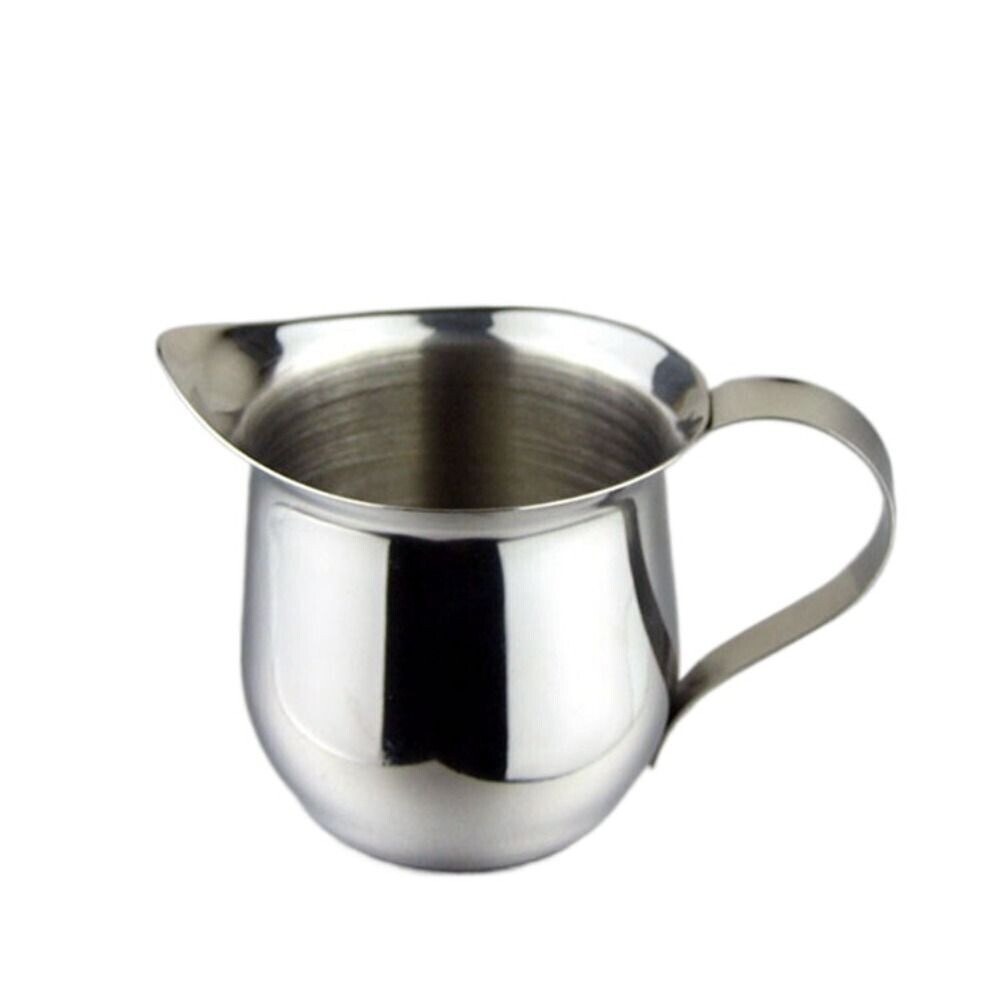 2-8Oz Stainless Steel Milk Jug with Pointed Spout Small Capacity Milk Cream Cup