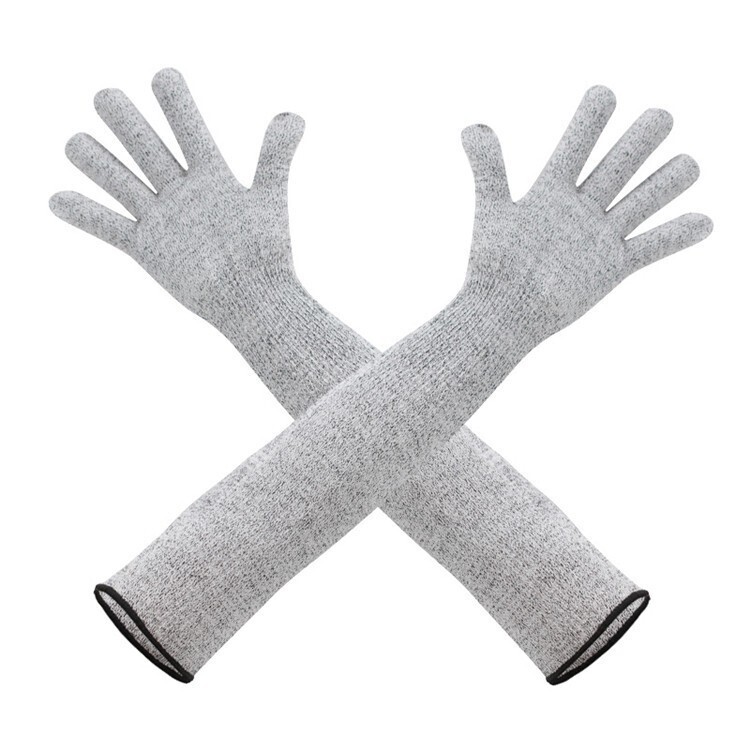 Resistant Gloves Level 5 Guard Gloves With Long Arm Sleeves for Outdoor Work