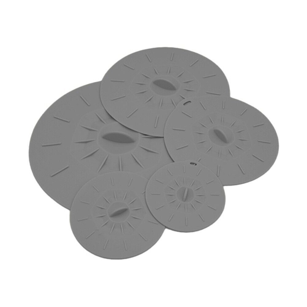5Pcs Cooking Tools Silicone Microwave Bowl Cover Heat Resistant Pot Lid Pan UK