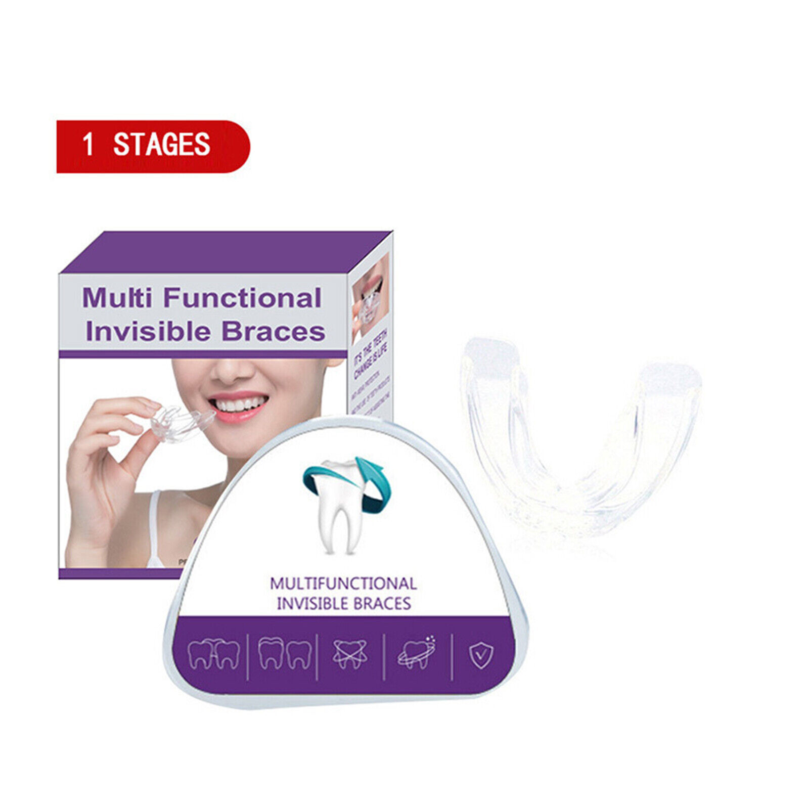 1/2/3Stage Orthodontic Retainer Teeth Corrector Dental Straighten Braces Trainer